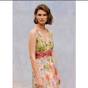 Anthropologie Malibu Floral Maxi Dress